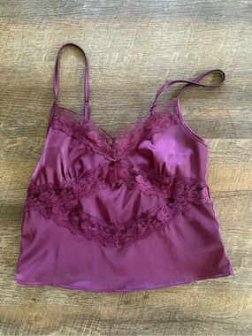 Edikted Satin Lace Cami - Burgundy